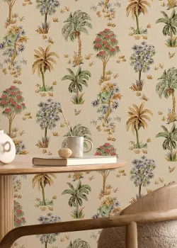 Marrakech Z70706, Suluboya Palmiye Ağacı Desenli Tropikal Lüks Duvar Kağıdı, 5m² Marrakech Z70706, Suluboya Palmiye Ağacı Desenli Tropikal Lüks Duvar Kağıdı, 5m²