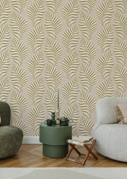 Marrakech Z70724, Krem Bej Ton Sür Ton Botanik Yaprak Desenli Duvar Kağıdı, 5m² Marrakech Z70724, Krem Bej Ton Sür Ton Botanik Yaprak Desenli Duvar Kağıdı, 5m²