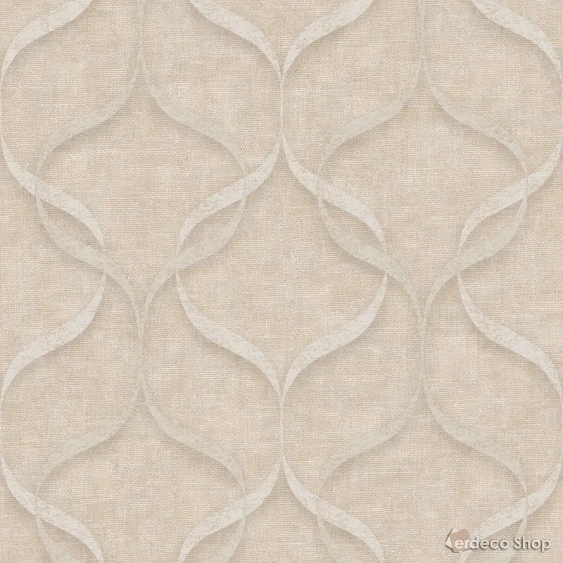 Mini Trend Z15532 Taupe Gri 3D Dalgalı Desenli Duvar Kağıdı Mini Trend Z15532 taupe gri keten dokulu, beyaz dalgalı 3D desenli duvar kağıdı.