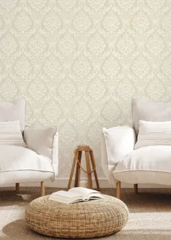 Mini Trend Z15547 Açık Gri Klasik Damask Duvar Kağıdı 5m²