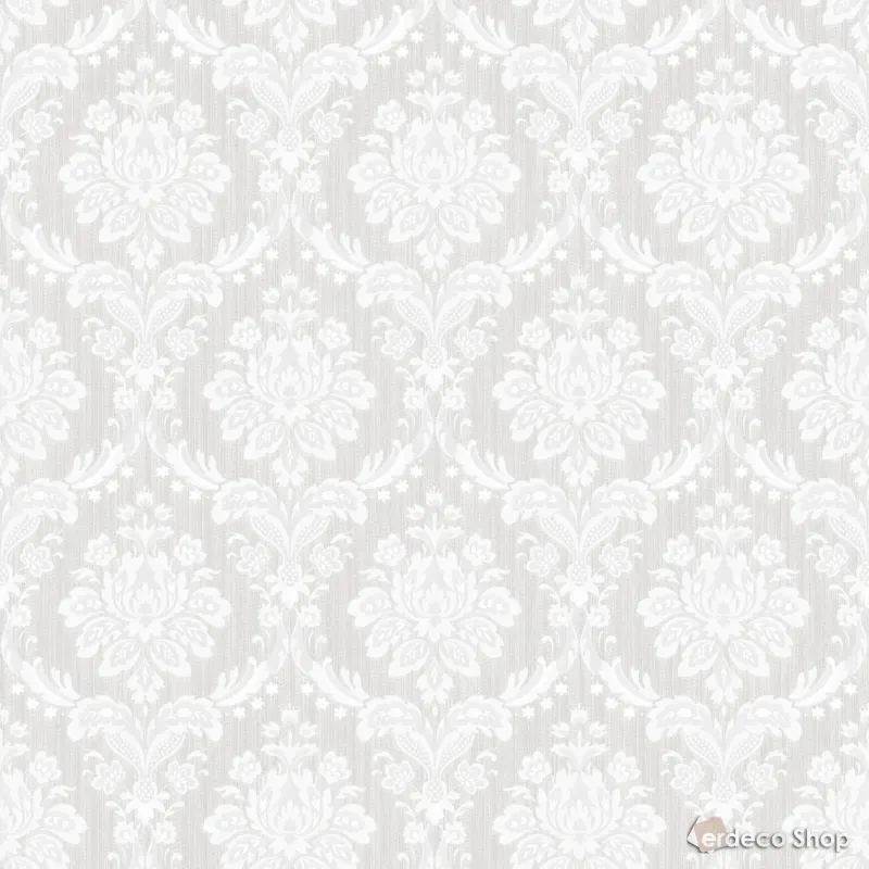 Mini Trend Z15547 açık gri renkli, klasik damask desenli duvar kağıdı.