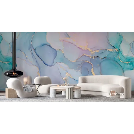 Z15562 Mermer Desenli Doğal Tonlar Duvar Paneli Mini Trend Z15562 mermer efektli gold detaylı duvar paneli, pastel bej yeşil kahverengi soyut doku
