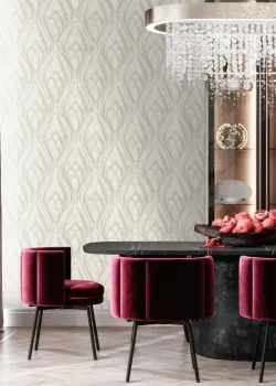 Murella 100 Z16729, Bej Damask Desenli Lüks İtalyan Duvar Kağıdı
