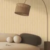 Natural Z48412 kaba keten örgülü cheesecloth beyaz iri ızgara dokulu organik duvar kağıdı bohem