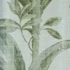 Natural Z48419 buz mavisi zemin zeytin yeşili tropik yaprak botanik desenli tekstil dokulu duvar kağıdı