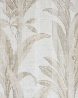 Natural Z48421 – Krem Zemin Tonal Yaprak Desenli Keten Dokulu Duvar Kağıdı, 5.32m²