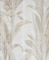 Natural Z48421 – Krem Zemin Tonal Yaprak Desenli Keten Dokulu Duvar Kağıdı, 5.32m²
