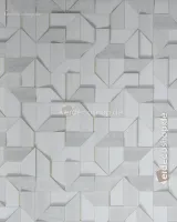 Philipp Plein 2 Z81009 Üç Boyutlu Geometrik Dokulu Gümüş Gri Lüks Duvar Kağıdı, 10m²