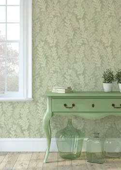 Satin Flowers Z66818 Doğal Yaprak Desenli Duvar Kağıdı