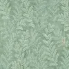 Satin Flowers Z66811 – Gri-yeşil zeminli yaprak desenli duvar kağıdı