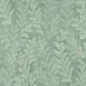 Satin Flowers Z66811 – Gri-yeşil zeminli yaprak desenli duvar kağıdı