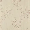 Satin Flowers Z66833 – Pembe çiçekli açık bej romantik duvar kağıdı
