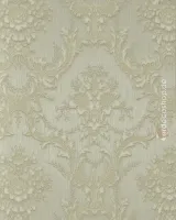 Satin Flowers Z66837 Klasik damask desenli bej duvar kağıdı