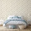 Satin Flowers Z66853 çiçekli beyaz pembe yeşil vintage duvar kağıdı