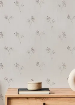 Satin Flowers Z66865 Pastel Çiçekli Dikey Çizgili Duvar Kağıdı