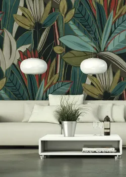 Satin Flowers Z66872 Toprak Tonlu Tropik Duvar Paneli