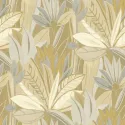 Satin Flowers Z66871 Bej Tonlu Tropik Duvar Paneli