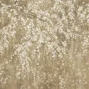Satin Flowers Z66877 Bej Fonlu Beyaz Çiçek Duvar Paneli
