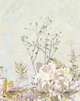 Satin Flowers Z66879 Pastel Tonlu Çiçek Bahçesi Paneli