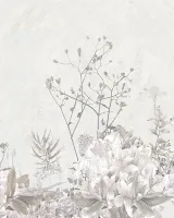 Satin Flowers Z66881 Nötr Tonlu Çiçek Bahçesi Paneli