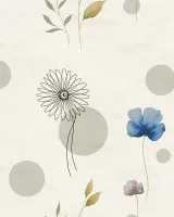 Satin Flowers Z66886 Renkli Çiçekli Modern Duvar Paneli