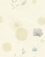 Satin Flowers Z66887 Pastel Nötr Çiçekli Duvar Paneli
