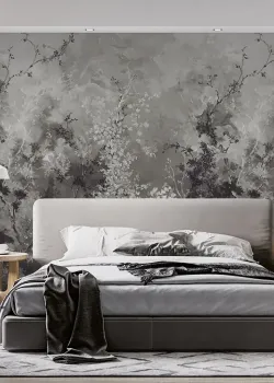 Satin Flowers Z66890 Altın Tonlu Çiçekli Dal Paneli
