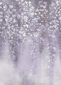 Satin Flowers Z66894 Mor Sarkık Çiçek Duvar Paneli