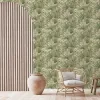 Savana Z77549 açık gri fonlu koyu yaprak desenli duvar kağıdı