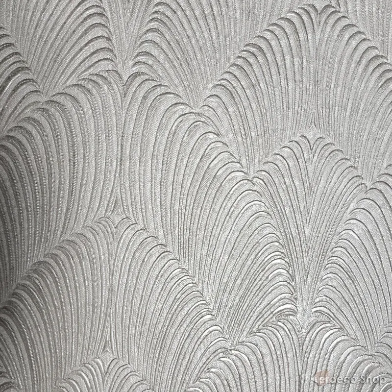 Tradizione Z21710 açık gri kırık beyaz dalgalı kumaş 3D duvar kağıdı