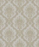 Tradizione Italiana Z21744 Klasik Damask Desenli Vizon ve Grej Duvar Kağıdı, 5.33m²