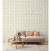 Altın bej ve grej tonlarında klasik damask desenli Tradizione Italiana Z21747 duvar kağıdı