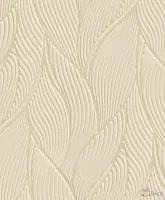 Trussardi 7 Z18904, Kabartmalı Yaprak Desenli Krem Duvar Kağıdı, 7m²