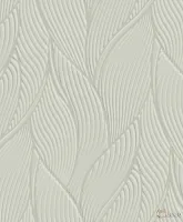 Trussardi 7 Z18907, Kabartmalı Yaprak Desenli Açık Gri Duvar Kağıdı, 7m²