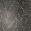 Koyu kahve ve bronz rengi, kabartmalı dalgalı yaprak desenli modern elyaf duvar kağıdı