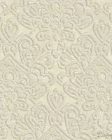 Trussardi 7 Z18930, Kabartmalı Damask Desenli Krem Duvar Kağıdı, 7m²