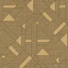 Soyut geometrik desenli, bej elyaf duvar kağıdı