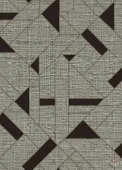 Trussardi 7 Z18950, Modern Geometrik Füme Keten Dokulu Duvar Kağıdı, 7m²