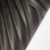 Koyu kahve ve bronz rengi, kabartmalı dalgalı yaprak desenli modern elyaf duvar kağıdı