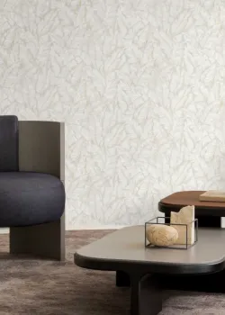 Trussardi 8 Z30301, Krem Büyük Yaprak Desenli Duvar Kağıdı, 7m²