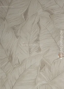Trussardi 8 Z30303, Bej Büyük Yaprak Desenli Duvar Kağıdı, 7m²