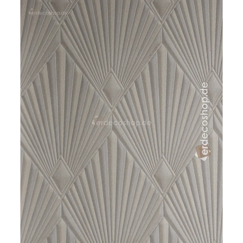 Kabartmalı Yelpaze Desenli Krem Duvar Kağıdı Dekorasyonu Krem rengi kabartmalı yelpaze desenli modern duvar kağıdı, Trussardi 8 Z30312