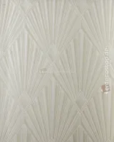 Trussardi 8 Z30314, Açık Bej Kabartmalı Yelpaze Desenli Duvar Kağıdı, 7m²