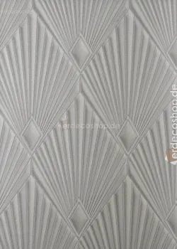 Trussardi 8 Z30317, Krem Yelpaze Desenli Kabartmalı Duvar Kağıdı, 7m²