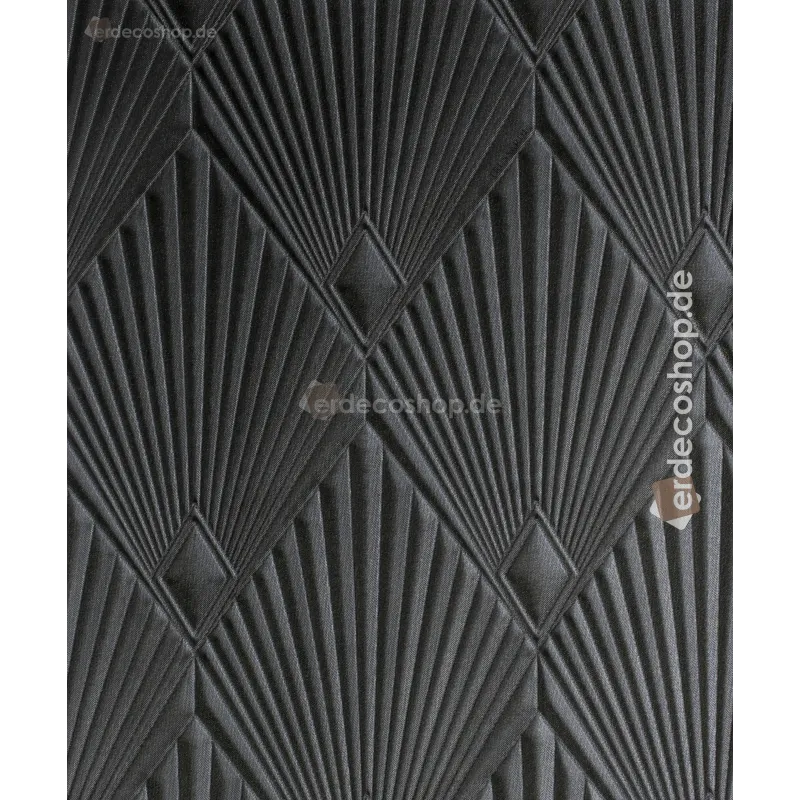 Füme gri kabartmalı yelpaze desenli modern duvar kağıdı, Trussardi 8 Z30324