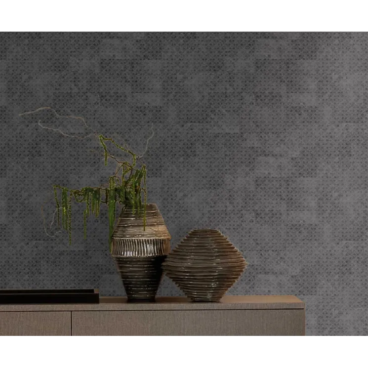 Açık gri geometrik desenli, soyut modern duvar kağıdı, Trussardi 8 Z30340