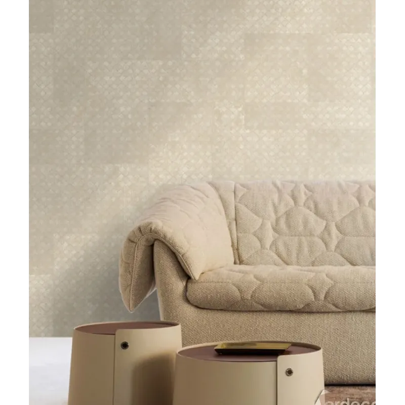 Açık bej geometrik desenli, modern ve soyut duvar kağıdı, Trussardi 8 Z30350
