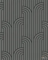 Vision Z76005 Art Deco Geometrik Kemer Gri Siyah Duvar Kağıdı