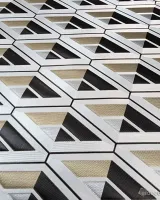 Vision Z76006 Dinamik Geometrik Üçgen Gri Siyah Duvar Kağıdı