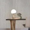 Vision Z76018 Art Deco kemer desenli duvar kağıdı, bej, modern, sanatsal, kavisli